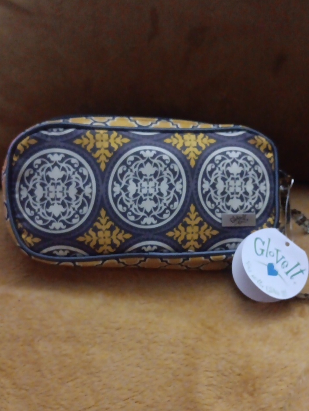 Glove It Zip Pouch in Navy, Mustard & White